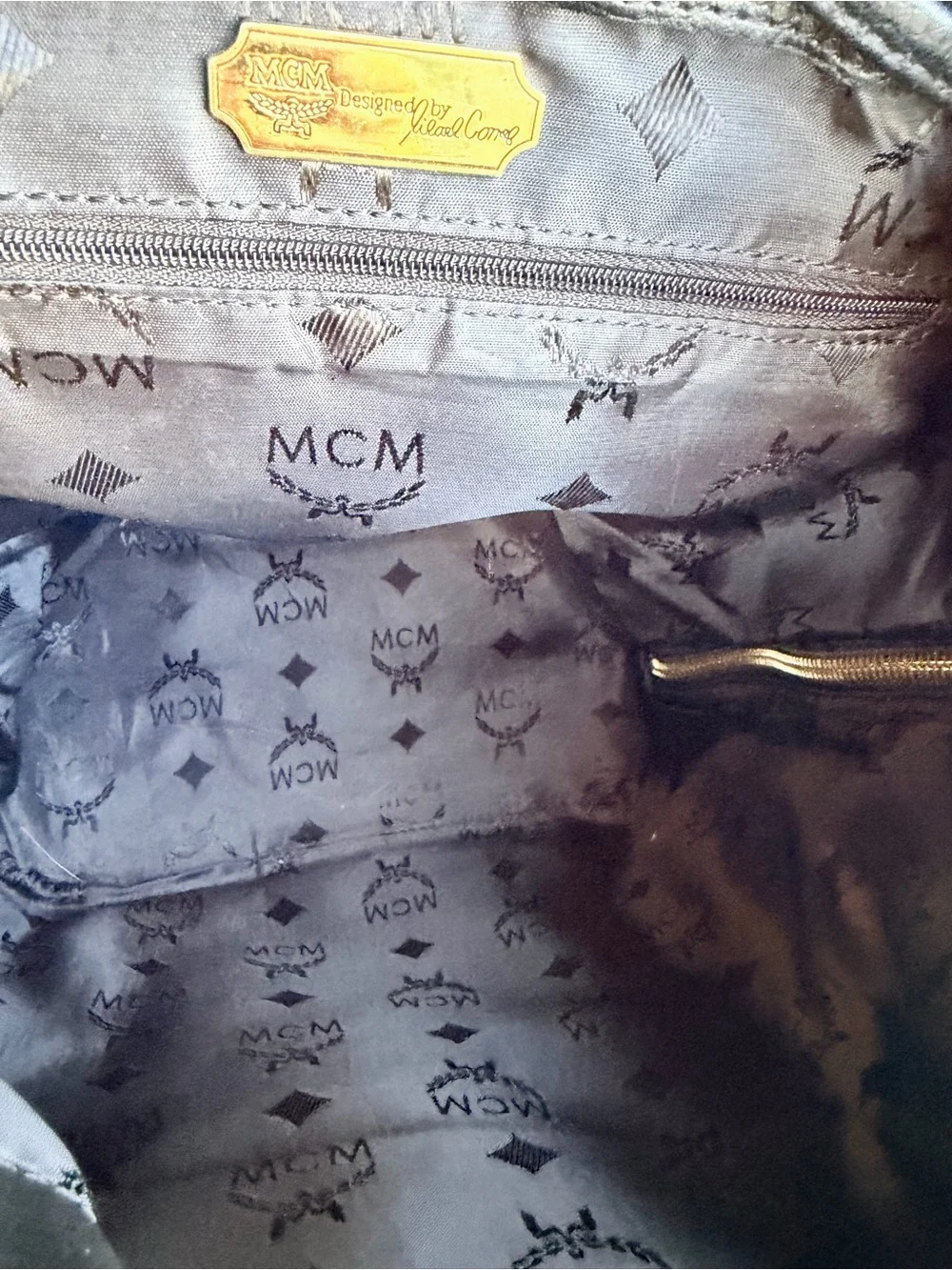 MCM Vintage Black Pebbled Leather Heritage Drawstring Backpack. Michael Cromer